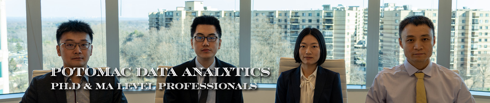Banner image showing our data experts, with the words Data Analytics in the top left corner. To see our Opioid Data visualization, click on the image.